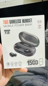 T2 TWS Wireless Earbuds Bluetooth 5.1 with LED Indicator, Type-C Charging Case, Noise Reduction & Long Battery Backup