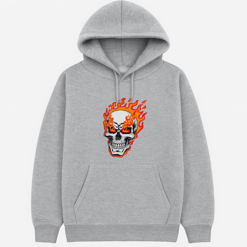 New Summer Collection Full Grey Hoodie ghost Printed For Men And Boys