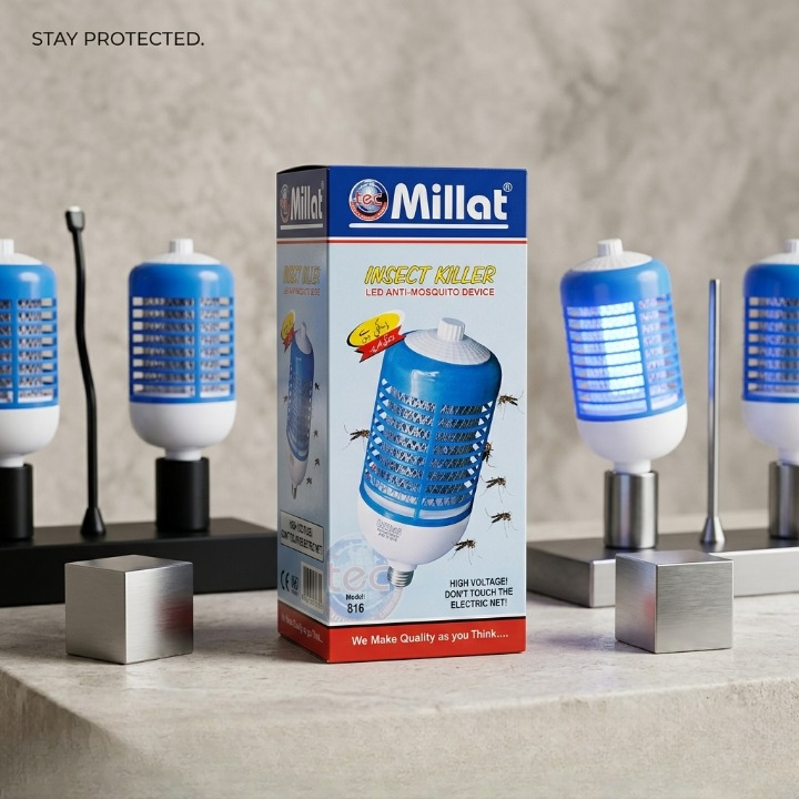 1200 Watt Millat LED Anti-Mosquito Insect Killer (Large 10-Inch) – High-Voltage Electronic Bug Zapper Lamp