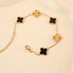 QXT-134 Clover 2-in-1 Bracelet – Stainless Steel | Versatile & Stylish Accessory