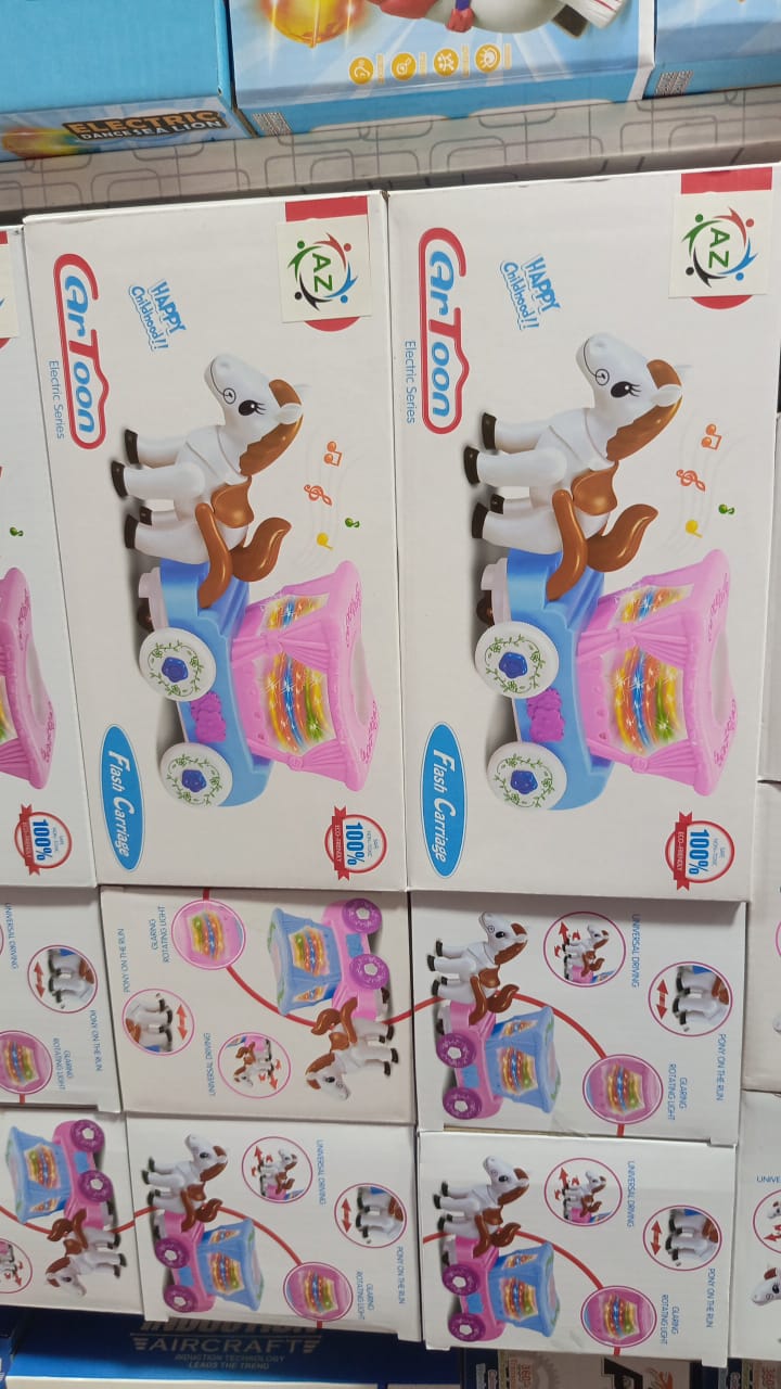 Cartoon Flash Carriage Musical Toy – Light & Sound Fun for Kids