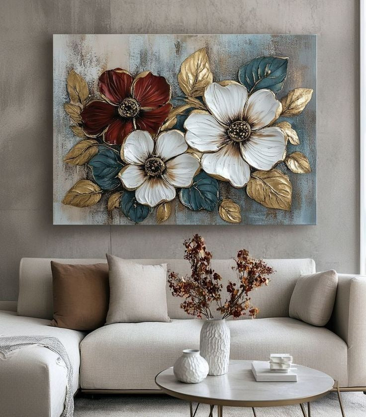 Floral Design Stickytiles Frame Providing Elegant Style Fresh Look  Home Decoration