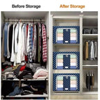 Foldable Metal Frame Clothes Storage Organizer Bag – Large Capacity Fabric Wardrobe Box with Zipper & Clear Window