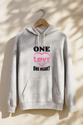 New Summer Collection Full Grey Hoodie one love one heart  Printed For girl And Boys