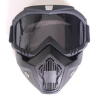 Motorcycle Goggles with Removable Full Face Mask Riding Glasses Dirt Bike ATV Motocross Detachable Eyewear (Random glass Shade)