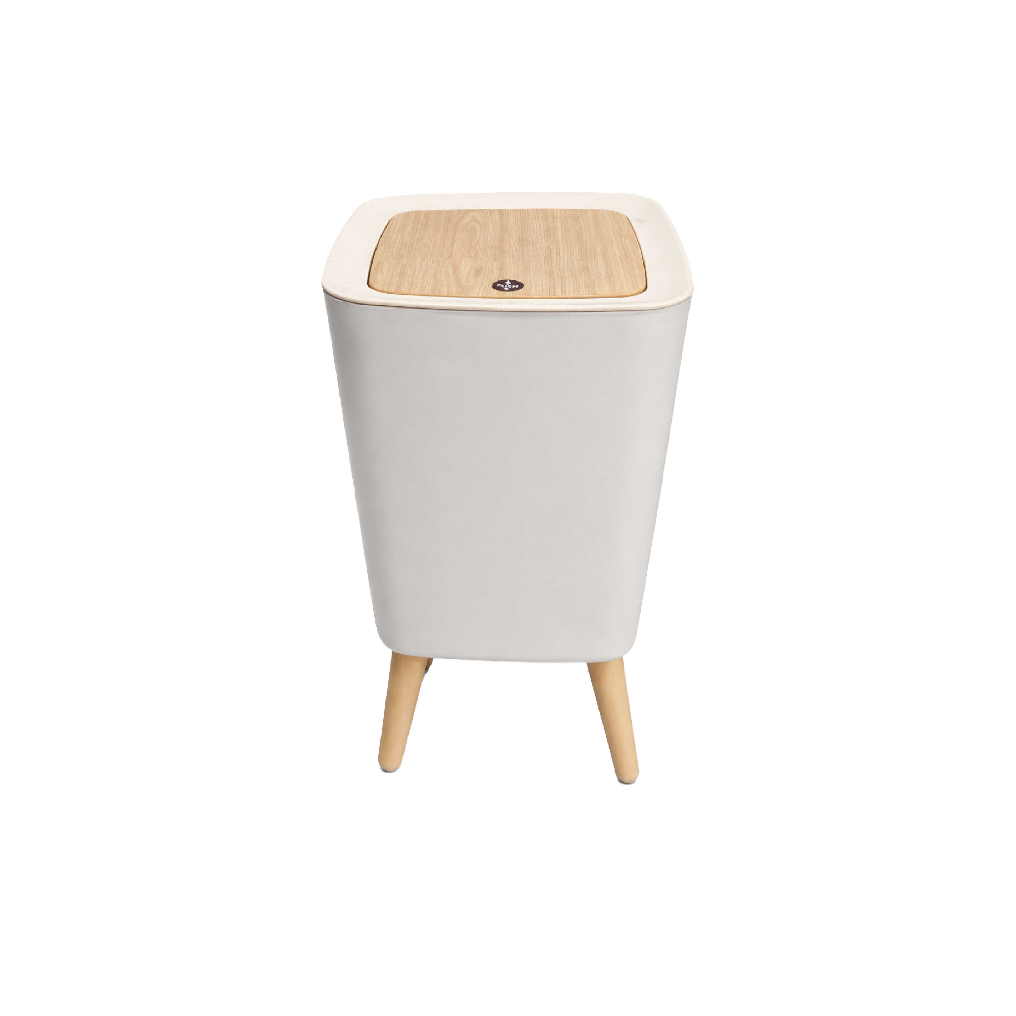 Royal's 8L Modern Nordic Trash Bin with Push Mechanism & Elevated Legs