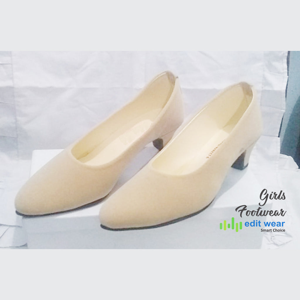 Ladies Velvet Pump Shoes – Comfortable 2 Inch Heel Casual & Party Wear Stylish Coat Pumps for Women