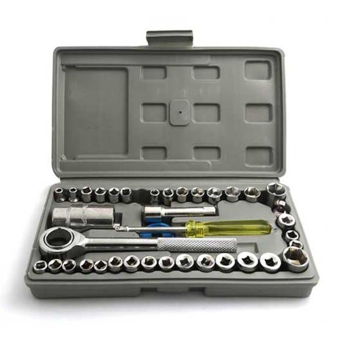 Aiwa 40 PCS Combination Socket Wrench Set – Complete Mechanical Tool Kit for Home, Garage & Automotive Repair