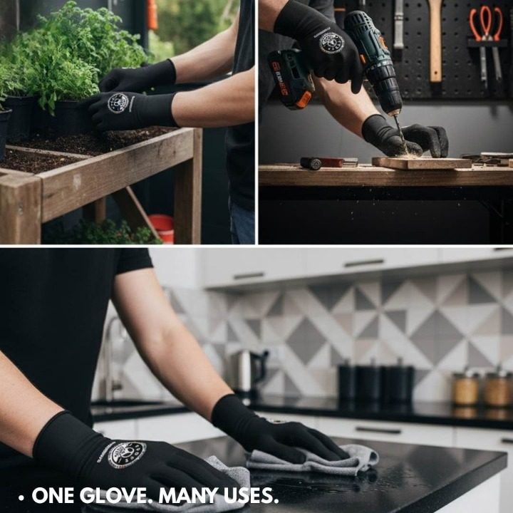 THREE GUYS High-Elasticity Multi-Purpose Gloves – Perfect for Mechanical Work, Car Detailing, Bike Riding, and More