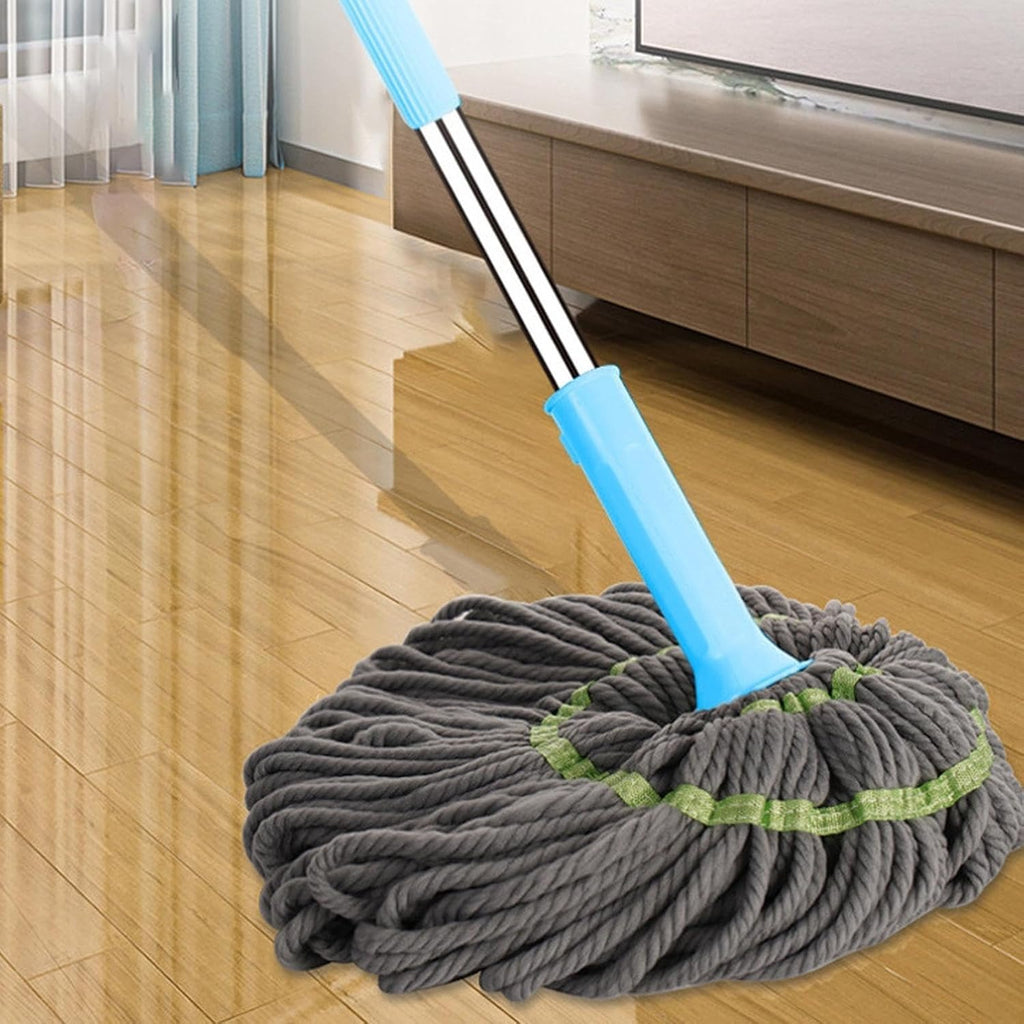 Extendable 90CM Twist Mop – 2-in-1 Rotatable Adjustable Floor Mop with Fine Fiber Fabric | 360° Self-Twisting Dehydrated Mop for Hard Floors & Walls