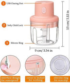 Mini Food Chopper Portable USB Rechargeable Vegetable Garlic Meat Grinder | With Cable - Size 250ml