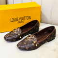 Women's Brown Louis Vuitton Monogram Loafers Providing Elegant Style With Premium Quality