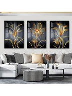 Set Of 3 Sticky Wooden Canvas Frames For Wall Decore Aesthatic Art / Sticky Phototiles For Room Wall Decoration