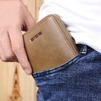 GOL Zip Leather Wallet for Men Compact Wallet with Coin Pocket Card Slots and Secure Closure
