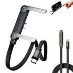 240W 2-in-1 USB-C Fast Charging Cable With Foldable Bracket | Type-C Data Cable & Desktop Holder