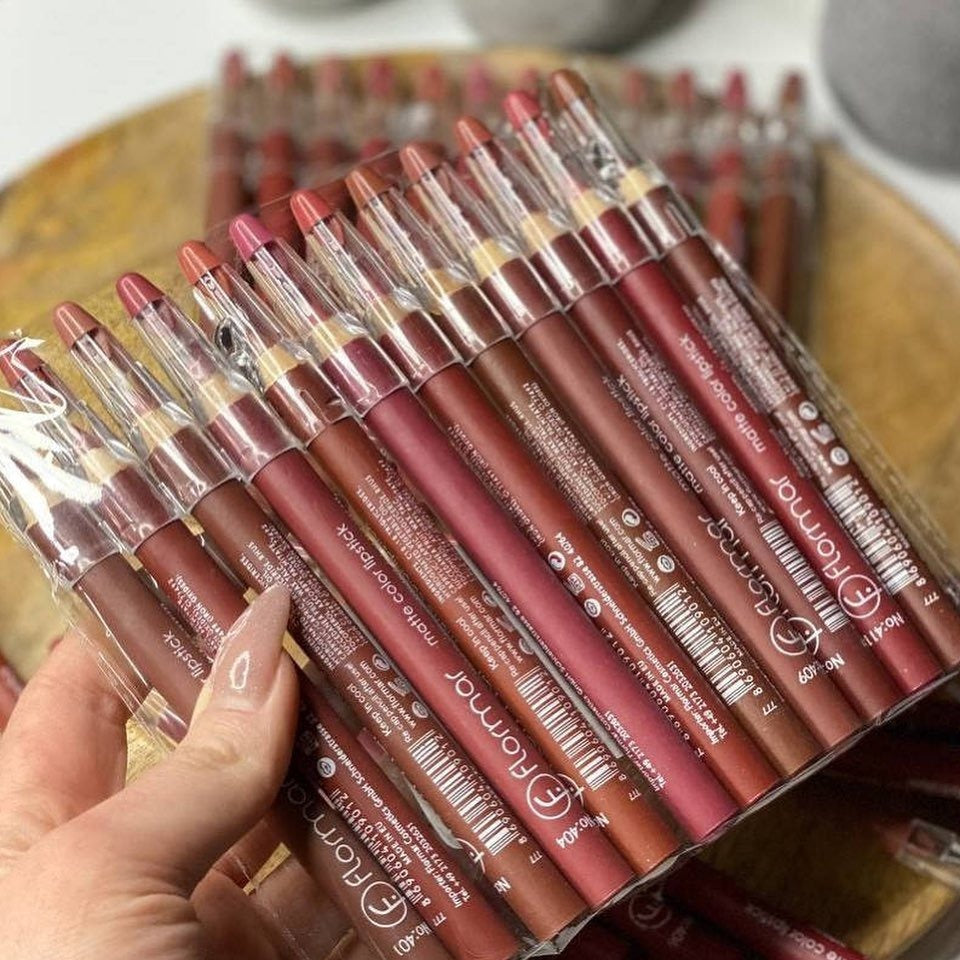 Flormar Waterproof Lip Pencil Set Of 12 – Long Lasting, High Quality Lip Liners In Assorted Shades