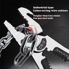 Heavy Duty 9 In 1 Multi Function Pliers Nail Pry Wire Stripper Cutter CR V Steel Professional Tool