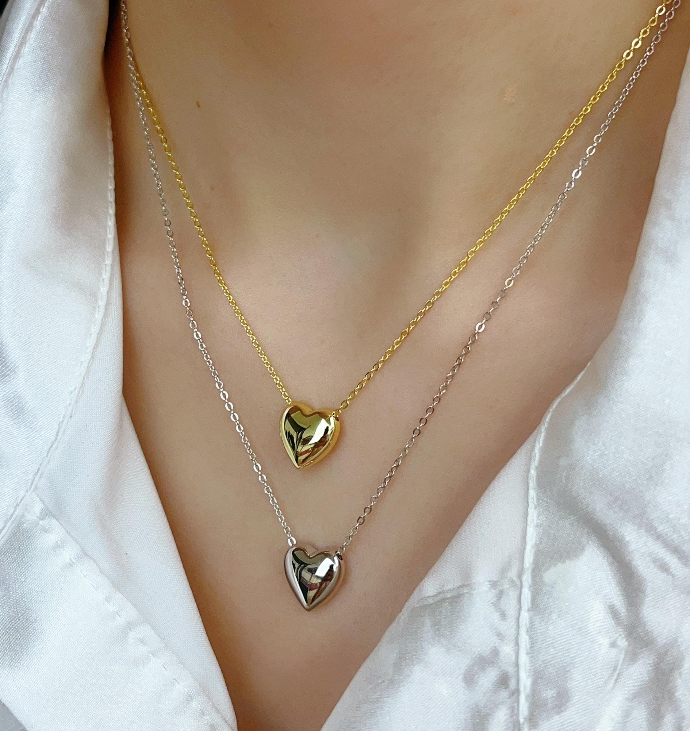 Stainless Steel Heart Shape Necklace |  Love Heart Pendant Necklace | Girls &amp; Women Fashion