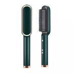 Hair Straightener Iron Brush Straight Hair Comb 2-in-1 Hair Straightener Curling Professional Styling Brush Hair Curler &amp; Straightener For Women (Random Color)
