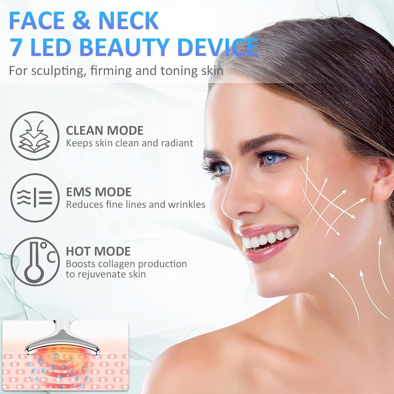 ES-1081 Massager Intense Pulsed Light Wrinkles Reducing Instrument - ESX - Anti Ageing &amp; Reduces Puffiness | Face Massager For Fine Line &amp; Wrinkles - Random Color