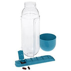 2-in-1 Medicine Organizer with Water Bottle – 7 Days Pill Box, 600ml BPA-Free Drinking Bottle, Removable Cup, Compact Travel Pill Planner for Kids, Adults &amp; Elderly