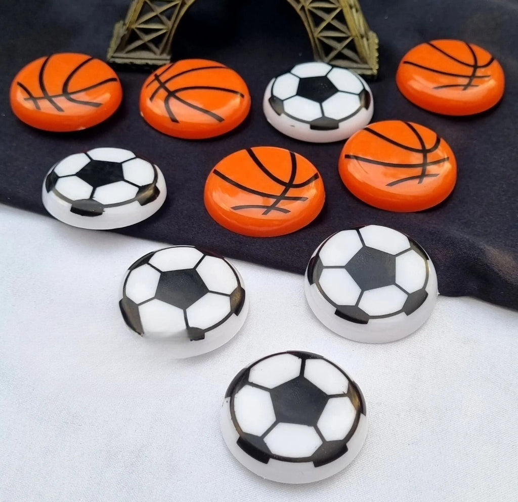 Basketball &amp; Football Refrigerator Magnets – Set of 10 Durable Sports-Themed Decorative Magnets (1.5 x 1.5 Inches)
