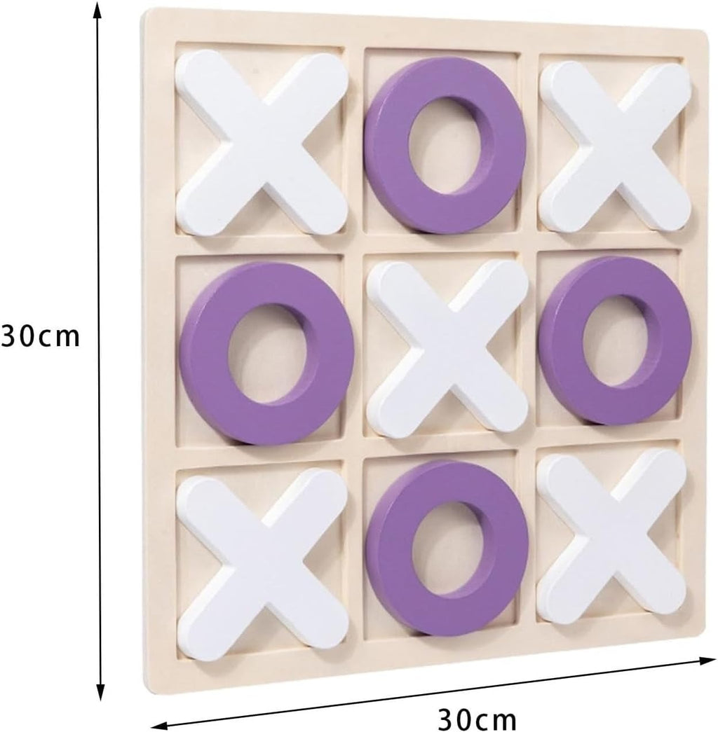 Wooden Tic-Tac-Toe Board Game – Classic XO Strategy Game for Kids, Toddlers, Preschoolers &amp; Adults – Educational, Durable &amp; Portable 30cm Wooden Board – Ideal Birthday Gift, Party Favour &amp; Family Game (Random Color)