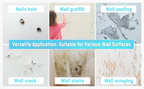 Wall Repair Paste 200gm – White Waterproof Crack Filler With Scraper, Wall Putty &amp; Hole Mending Agent for Damaged Walls and Joints