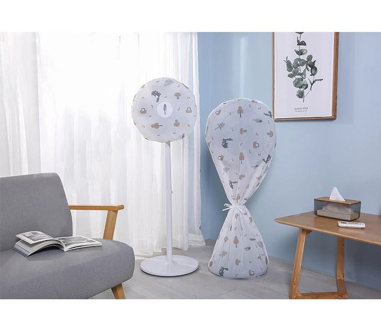 Decorative Fan Cover with Colorful Pattern Design – Dust Protection &amp; Stylish Room Accent