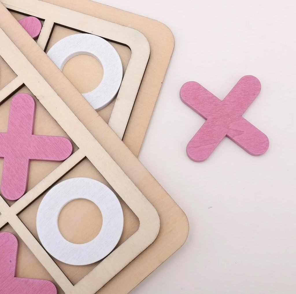 Wooden Tic-Tac-Toe Board Game – Classic XO Strategy Game for Kids, Toddlers, Preschoolers &amp; Adults – Educational, Durable &amp; Portable 30cm Wooden Board – Ideal Birthday Gift, Party Favour &amp; Family Game (Random Color)