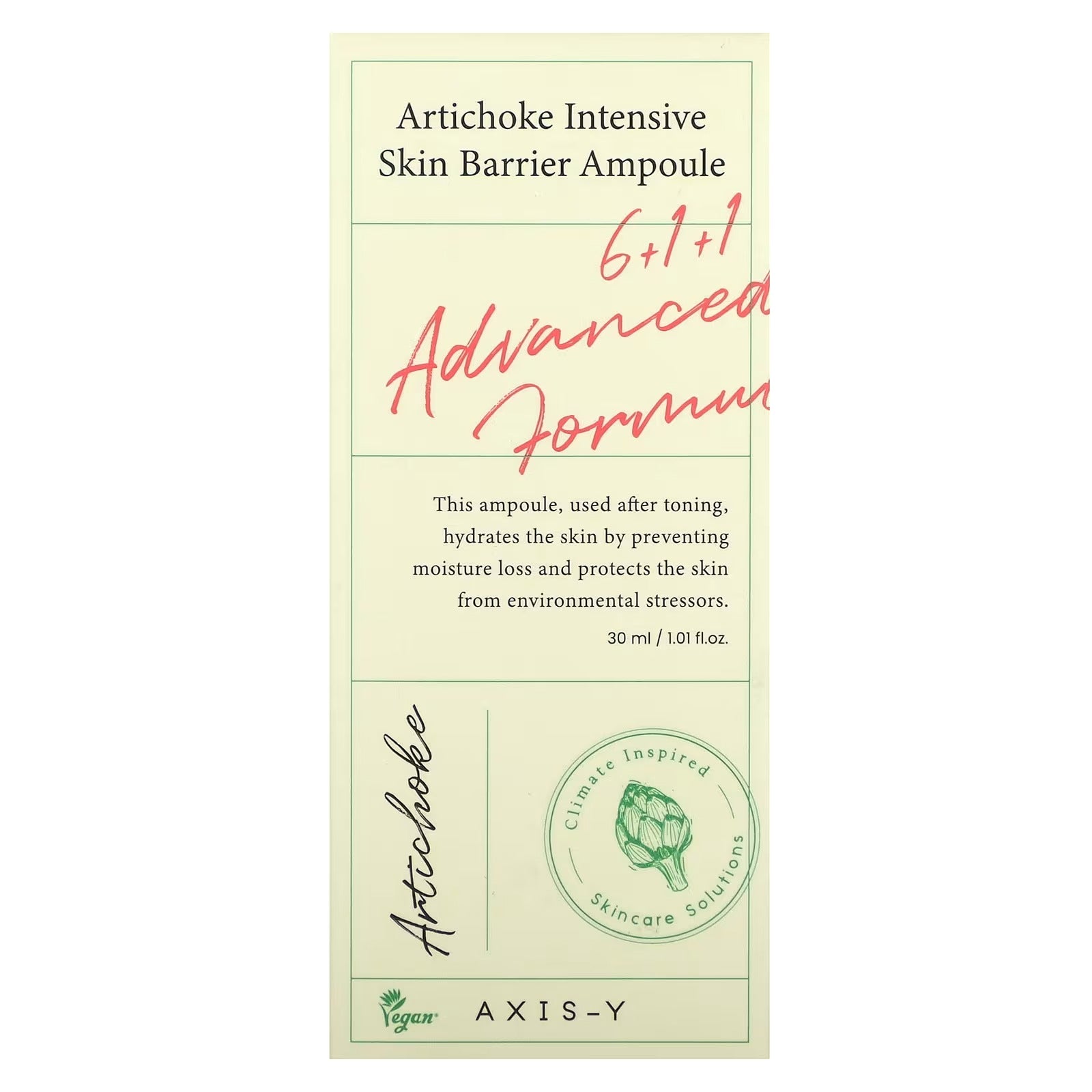 AXIS-Y Artichoke Intensive Skin Barrier Ampoule – Hydrating &amp; Barrier-Strengthening Serum | 30ml Skin Care (Original)