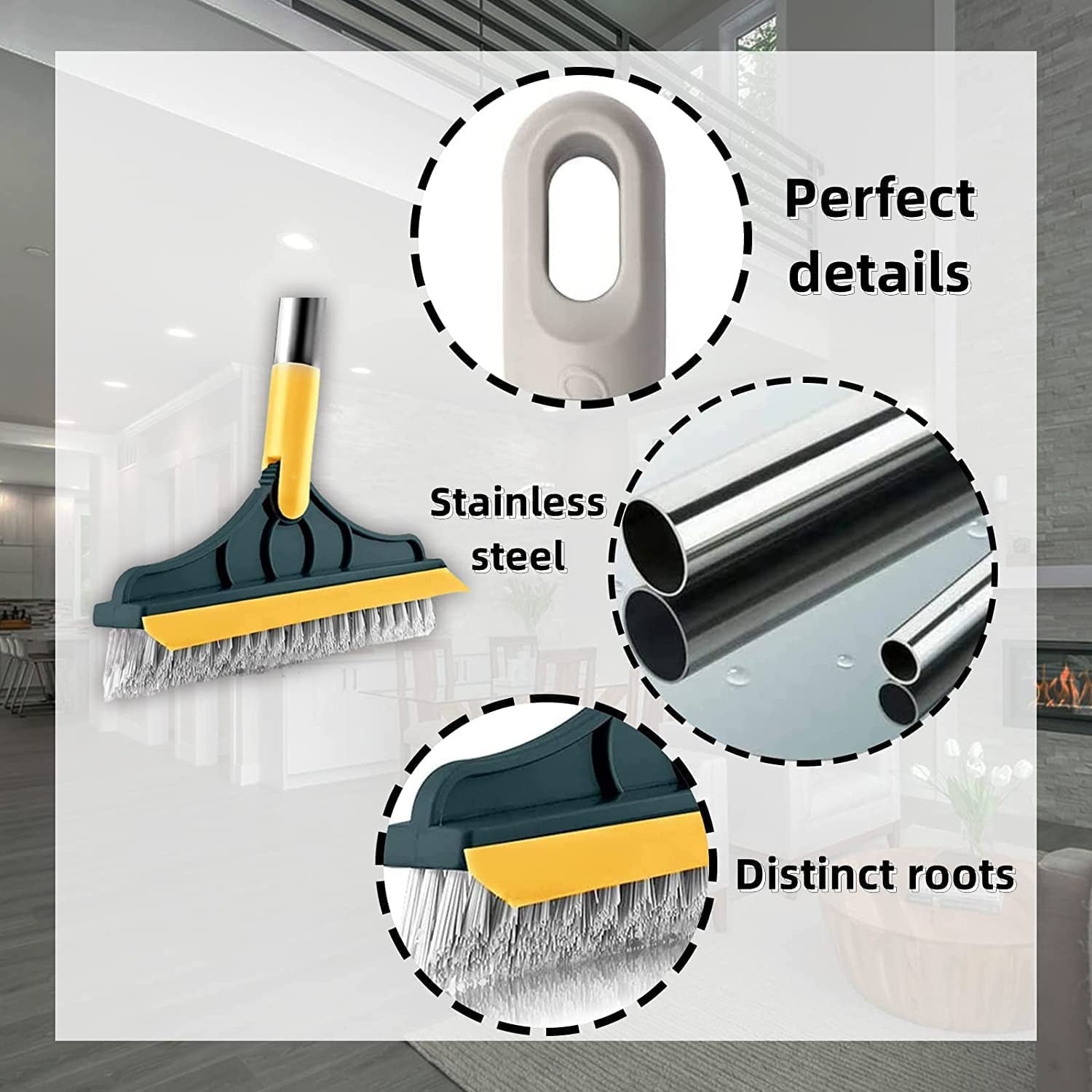 2 In 1 Floor Cleaning Brush Bathroom Tile Windows Floor Cleaning Brush With 120° Rotatable Head – Multipurpose Bathroom Floor Cleaning Brush – Floor Brush Scrubber | Floor Cleaning Brush