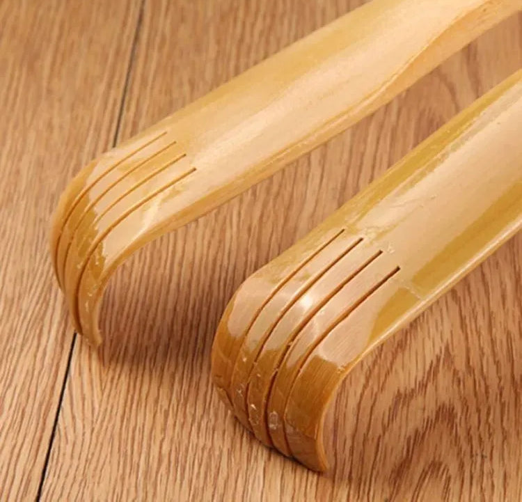 2 Pcs Wooden Back Scratcher &amp; Massage Stick – Long Handle Backscratching Sticks with Roller for Itch Relief &amp; Body Relaxation