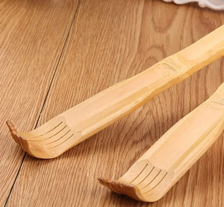 2 Pcs Wooden Back Scratcher &amp; Massage Stick – Long Handle Backscratching Sticks with Roller for Itch Relief &amp; Body Relaxation