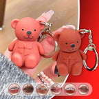 Teddy Bear Keychain Style Lip Gloss – Cute &amp; Portable, Multicolor Shades (Pack of 2 / Pack of 3 / Pack of 6)