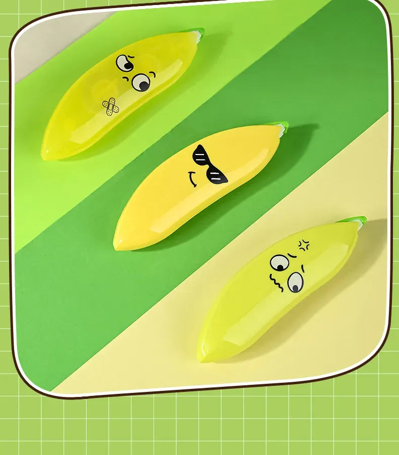 Banana Shaped Correction Tape – Fun &amp; Portable Eraser Tool for Paper, Labels, and More – 14cm