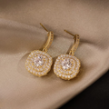 PJT-990 beautifull Sparkling Korean Zircon Earrings – Chic &amp; Timeless Design Available In Golden And Silver Color
