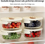 Kitchen Fruit Drainage Basket with Lid – Multi functional Dual-Layer Bowl for Washing, Draining &amp; Storing Fruits and Vegetables, Foldable Handle Design, White