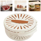 Kitchen Fruit Drainage Basket with Lid – Multi functional Dual-Layer Bowl for Washing, Draining &amp; Storing Fruits and Vegetables, Foldable Handle Design, White