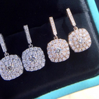 PJT-990 beautifull Sparkling Korean Zircon Earrings – Chic &amp; Timeless Design Available In Golden And Silver Color