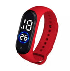 Latest  M4 LED Watch Digital Sports Bracelet for Boys &amp; Girls – Waterproof Touch Display – Random Band Color (Without Box)