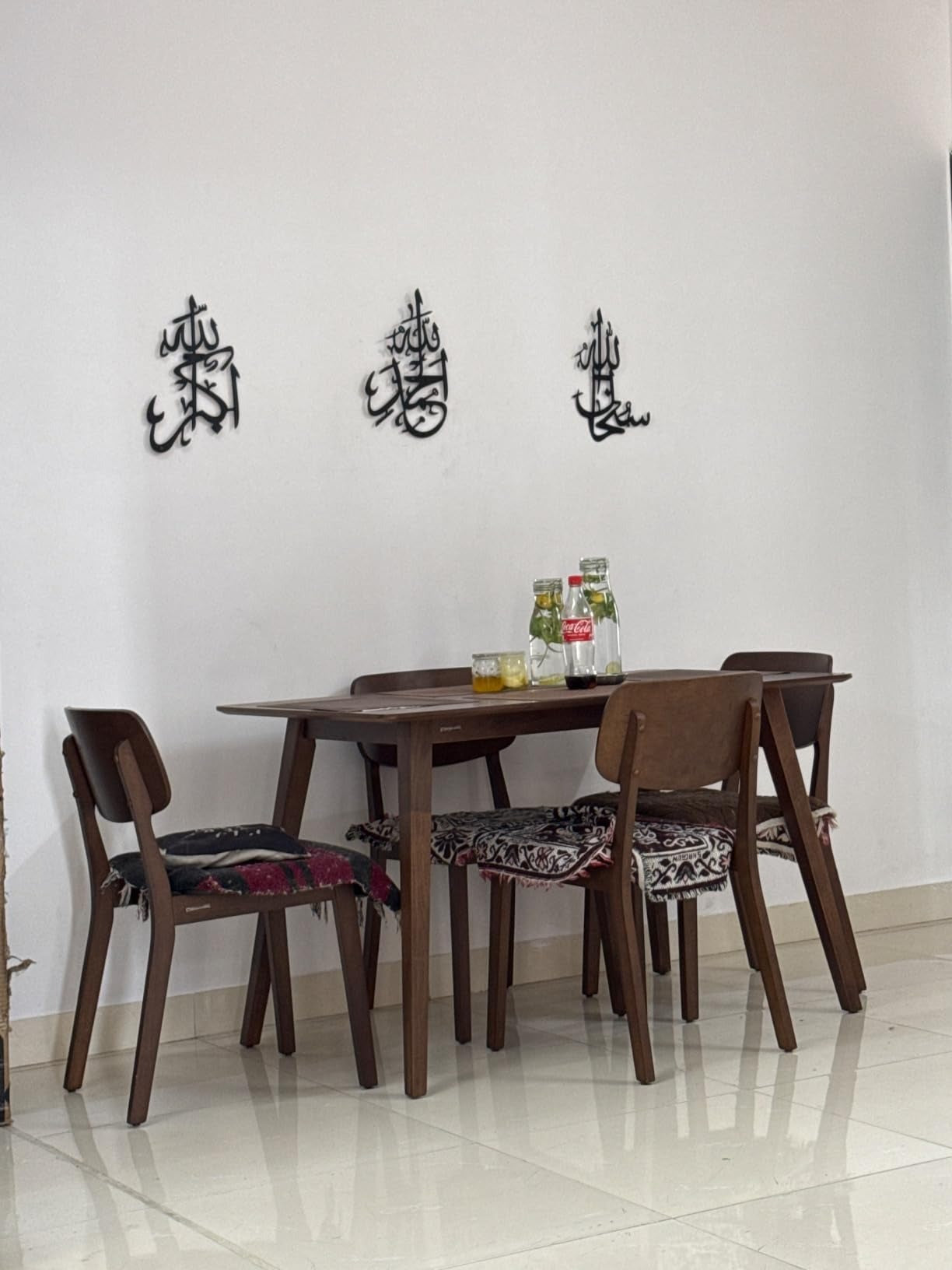 3D Wooden Islamic Wall Art – Tasbeeh-e-Fatima Calligraphy (SubhanAllah, Alhamdulillah, Allahu Akbar) - Tasbeeh-e-Fatima Wall Decor – 3D Arabic Calligraphy in Wood | Islamic Home Decoration