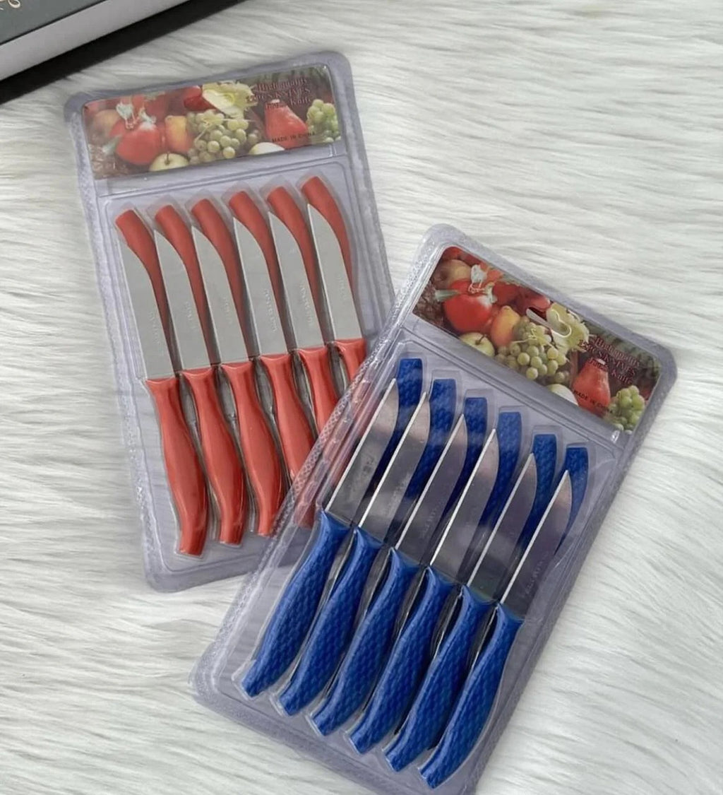 12Pcs Mini Stainless Steel Knife Set – Compact 14.5cm Carbon Steel Knives for Daily Cutting &amp; Chopping (Random color)