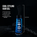 ECRIN Cool Styling Hair Gel with Active Collagen | Strong Hold, No Flakes, Nourishing Formula for All Hair Types, Daily Use Gel with Refreshing Cool Effect - With Comb (280ml)