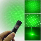 Special Edition High-Power 303 Green Laser Pointer with Adjustable Focus, 8 Designs &amp; Shapes, 5km Range – Rechargeable Battery, Charger &amp; Safety Lock