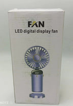 LED Digital Display Rechargeable Fan with USB Cable – Portable Mini Cooling Fan with Adjustable Speed, Battery Indicator &amp; Easy Charging (random color)