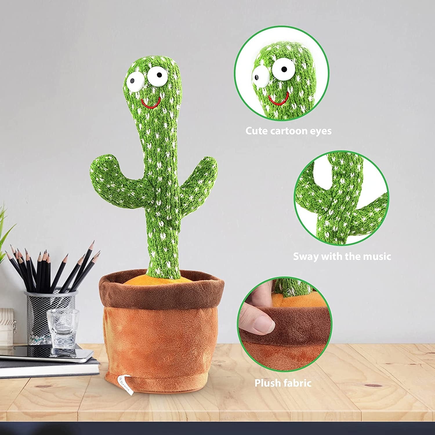 Dancing Cactus Toy | Talking Cactus | Tree Cactus Plush Toy for Children, Kids &amp; Toddlers - Rechargeable Cactus Toys For Kids - With Box