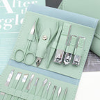 16-Piece Manicure &amp; Pedicure Kit – Premium Stainless Steel Nail Care Set for Hand, Foot &amp; Facial Grooming | Travel-Friendly Case Included | 16 Pcs Nail Care Set | Beauty Essentials Set ( Random Color )