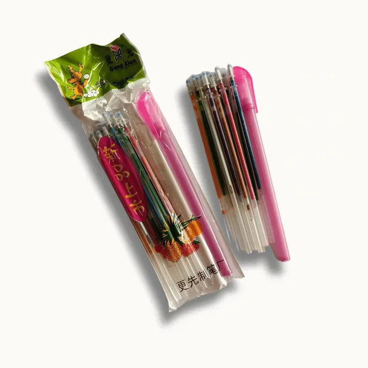 Glitter Gel Pen Refills Set – 5 Multi-Colored Metallic Ink Refills for Smooth Writing &amp; Creative Art