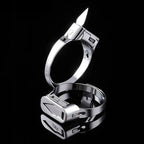 Stainless Steel Self-Defense Ring with Hidden Blade – Adjustable Mini Knife Ring for Personal Safety – Wearable Concealed Protection Tool for Men &amp; Women